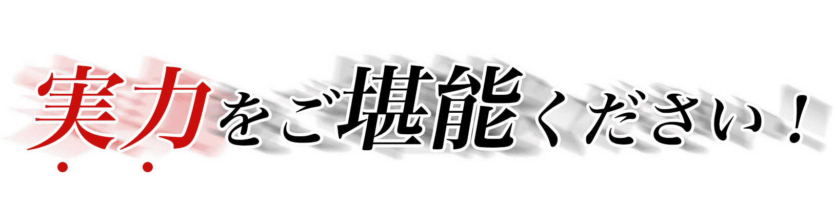 実力をご堪能ください！